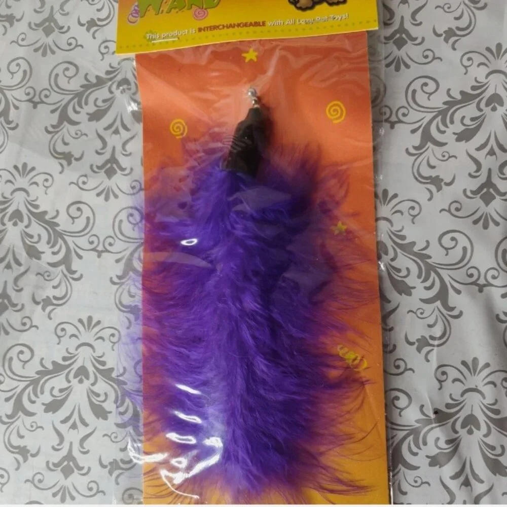 Lot of 3 Lazy Pet Interactive Tail Tease Cat Toy Orange, Purple, & Yellow C16